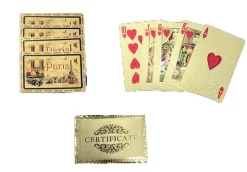 Baraja de cartas souvenir de París oro