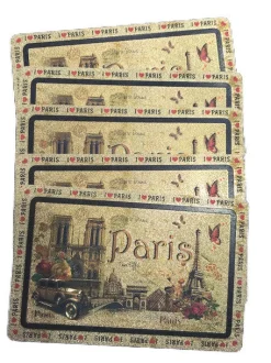 Baraja de cartas souvenir de París oro