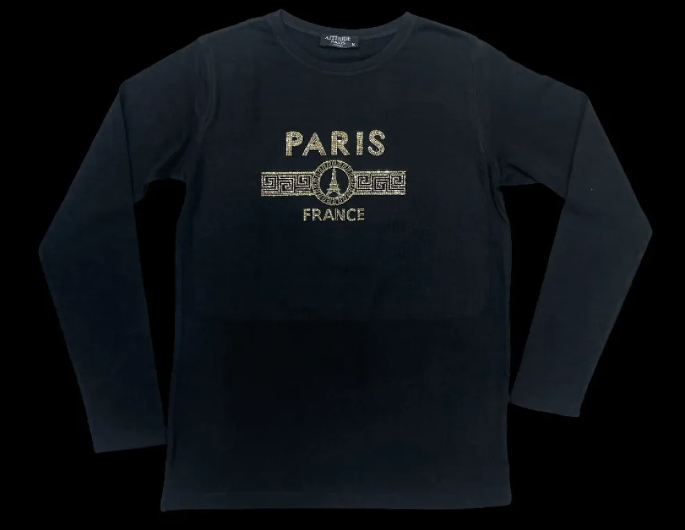 Blusa Manga Larga Negra Paris