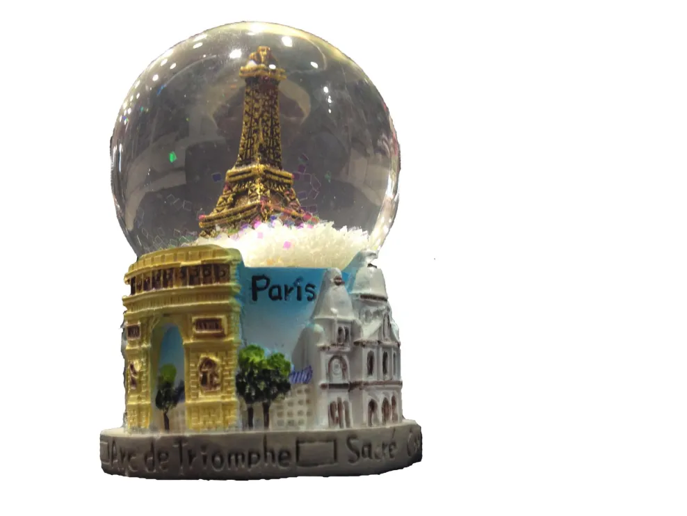 Bola de nieve Torre Eiffel y monumentos de París