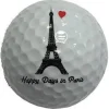 3 bolas de golf Torre Eiffel tricolor