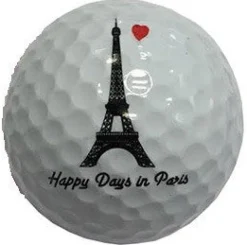 3 bolas de golf Torre Eiffel tricolor