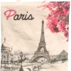 Bolsa de algodón Torre Eiffel Flores