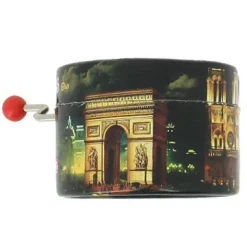 Caja de música pequeña Monumentos de París de noche