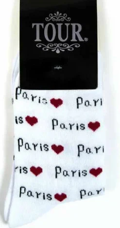 Calcetines Blancos París Corazones