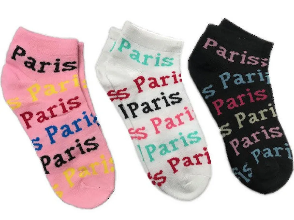 3 Calcetines de tobillo "Paris Paris"