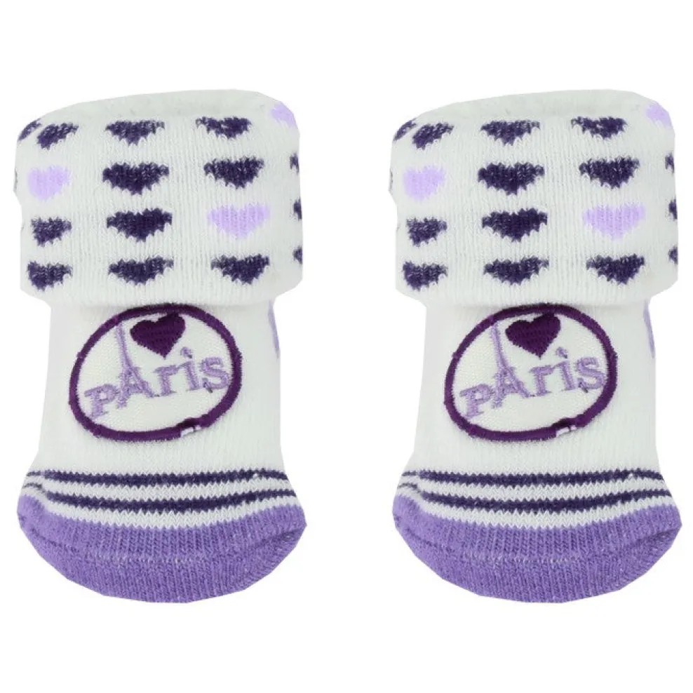 Calcetines París para bebé color violeta