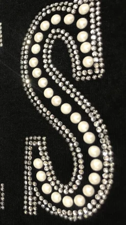 Camiseta mujer París pedrería y perlas