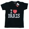 Camiseta negra I love Paris mujer