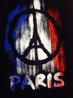 Camiseta negra Torre Eiffel Paz París