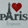 Camiseta París blanca, corazón rojo con brillantes