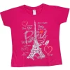 Camiseta París Corazón Torre Eiffel fucsia