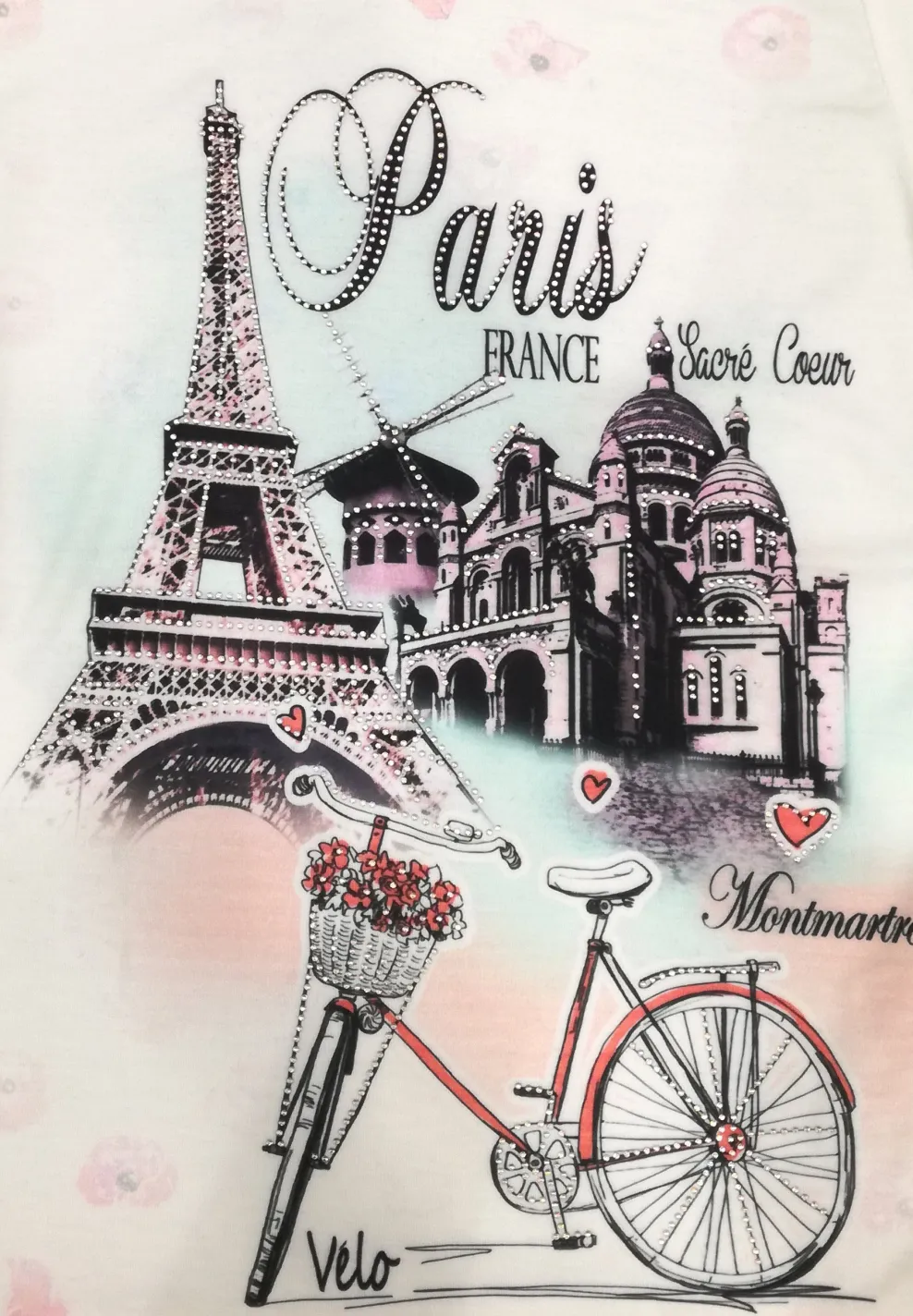 Camiseta París "Montmartre en bicicleta"