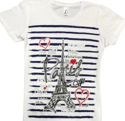 Camiseta París Torre Eiffel rayado
