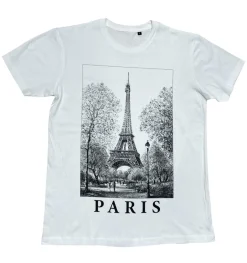 Camiseta París Torre Eiffel en Blanco y Negro