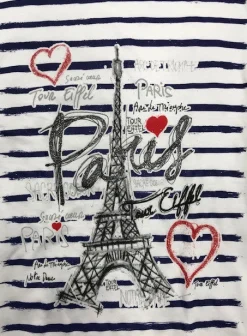 Camiseta París Torre Eiffel rayado