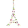 Camiseta Torre Eiffel París flores multicolores