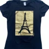 Camiseta Torre Eiffel Paris vintage dorado
