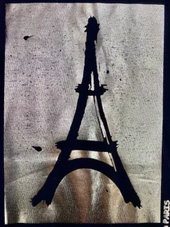 Camiseta Torre Eiffel Paris vintage dorado