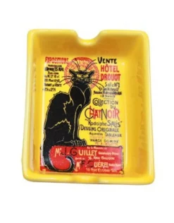 Cenicero cuadrado El Gato Negro color amarillo