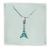 Collar Torre Eiffel pedrería verde
