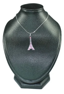 Collar Torre Eiffel pedrería rosa