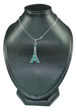 Collar Torre Eiffel pedrería verde