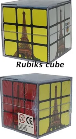 Cubo de Rubik original Colores y Torre Eiffel