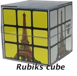 Cubo de Rubik original Colores y Torre Eiffel