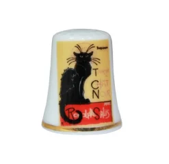 Dedal de porcelana Gato negro