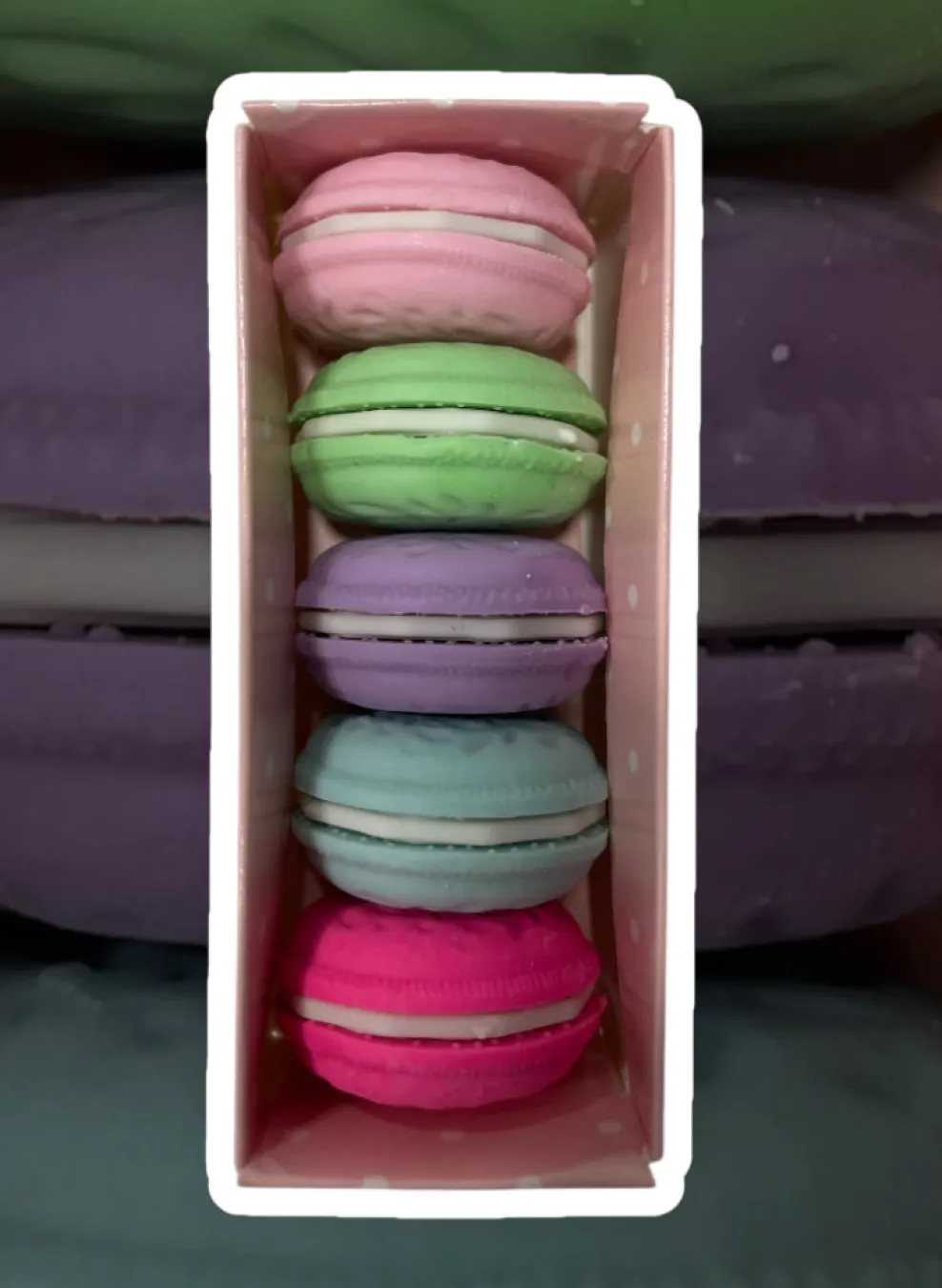 5 Gomas Macaron de Colores