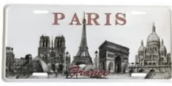 3 Grandes placas metálicas de recuerdo de monumentos de París en relieve
