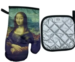 Guante de horno y agarradera La Mona Lisa