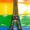 Imán Torre Eiffel bandera Gay 3D