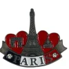 Imán Torre Eiffel doble Corazón Paris Strass 3 monumentos