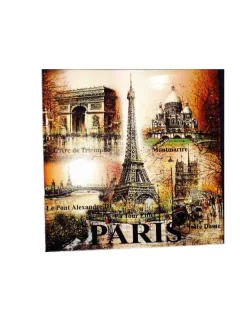 Imán Torre Eiffel y "Monumentos de París en otoño"