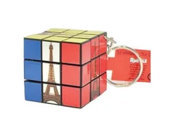 Llavero con el Cubo de Rubik y la Torre Eiffel