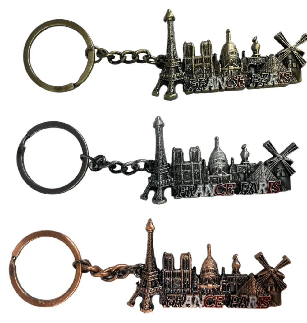 Llavero monumentos de París en relieve