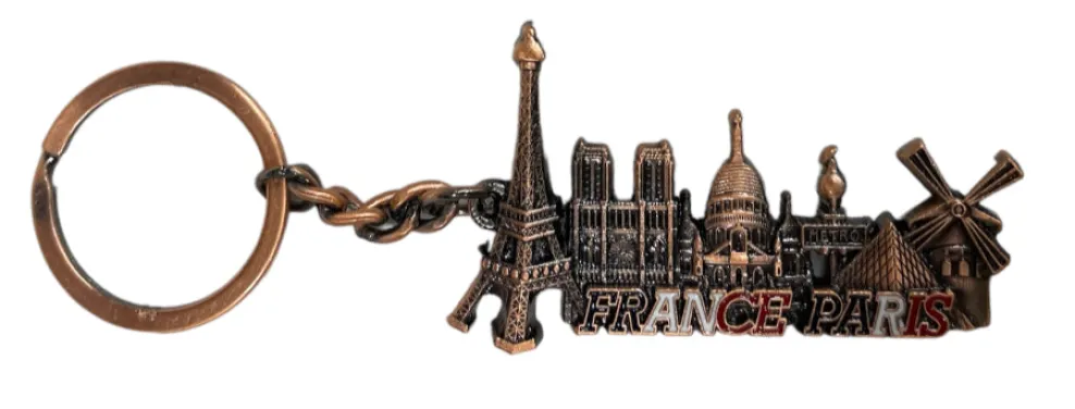 Llavero monumentos de París en relieve