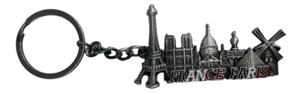 Llavero monumentos de París en relieve