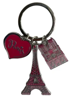 Llavero Torre Eiffel Notre Dame de Paris rosa