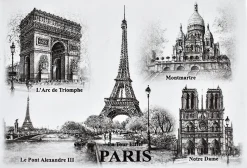 2 magnétiques souvenirs de Paris Tour Eiffel monuments