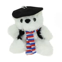 Oso de peluche Le French "Boina y bufanda tricolor"