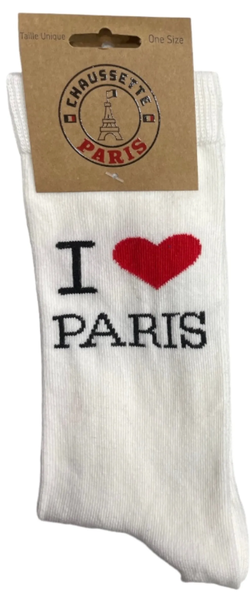 Par de calcetines I LOVE PARIS blancos o negros