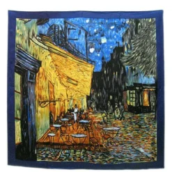 Pañuelo de seda Terraza de café por la noche de Van Gogh