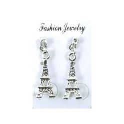 Pendientes plateados Torre Eiffel