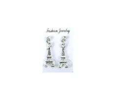 Pendientes plateados Torre Eiffel