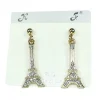 Pendientes Torre Eiffel dorados pedrería