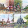 4 posavasos Souvenir de París