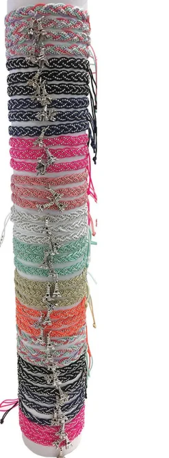 Pulsera Torre Eiffel algodón y metal